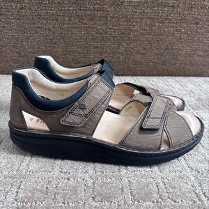 Finn Comfort Finnamic Samara Sandal Mens 12 Brown Leather Germany Adjustable EUC